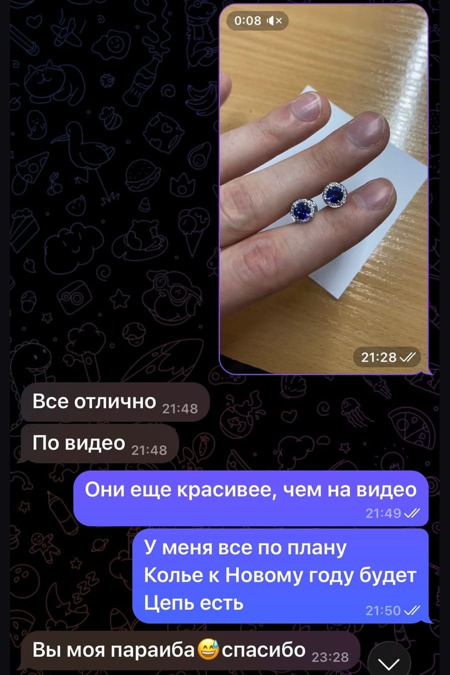 Скриншот отзыва от Клиентка